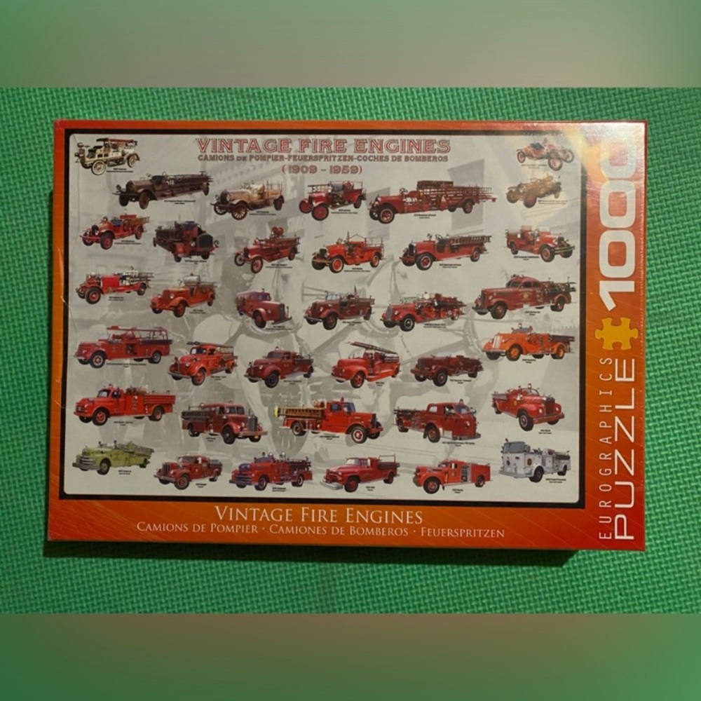 Vintage Fire Engines Puzzle - Red